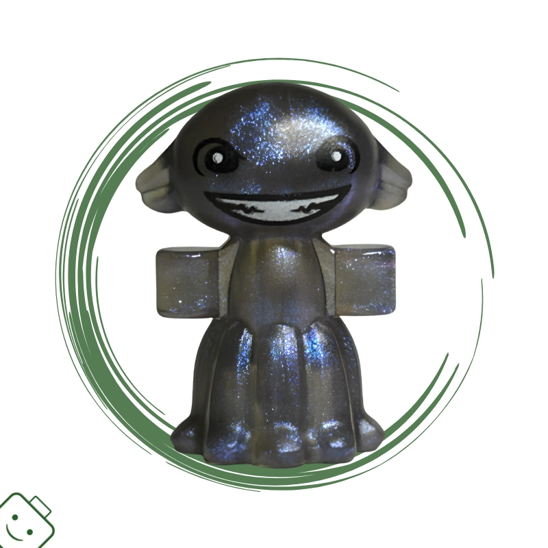 LEGO® dílek nový - Satin Trans-Brown / Tr. Brown with Opalescence Grindylow with Black Eyes and Wide Open Mouth Smile with White Teeth Pattern / 3269pb01*153