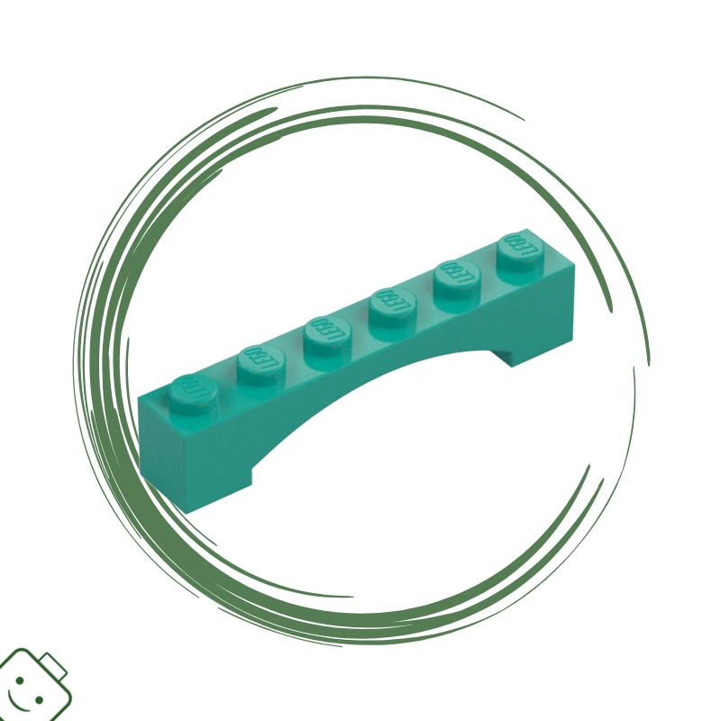 LEGO® dílek nový - Dark Turquoise / Bright Bluish Green Arch 1 x 6 Raised Arch / 92950*28