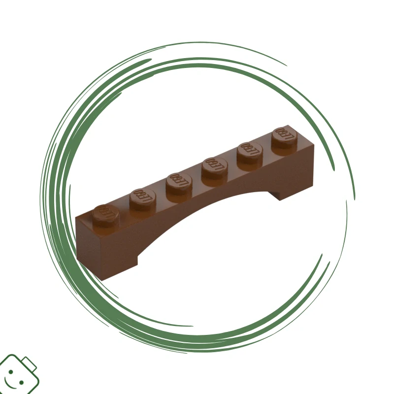 LEGO® dílek nový - Reddish Brown Arch 1 x 6 Raised Arch / 92950*78
