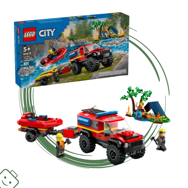 Lego® City Hasičský vůz 4x4 a záchranný člun / 60412