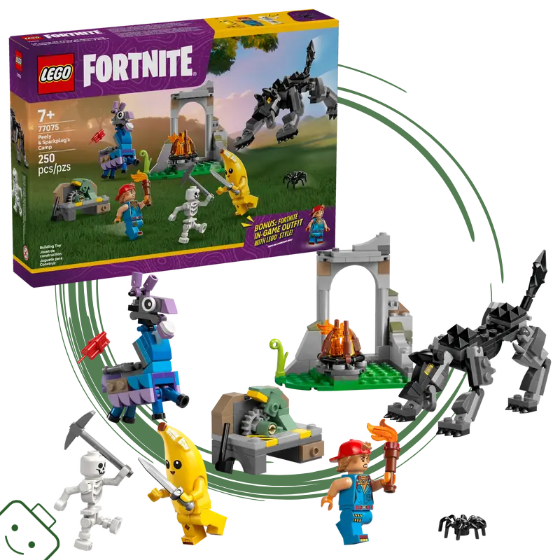 LEGO® Fortnite Peely a Sparkplug a jejich tábořiště / 77075