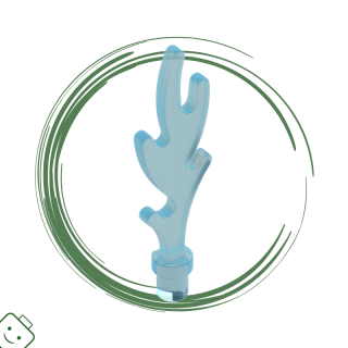 LEGO® dílek Wave Rounded Straight with Bar End (Castle Dragon Flame / Seaweed / Water) / 6126b