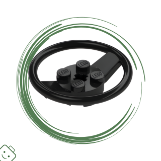 LEGO® dílek Vehicle, Steering Wheel with 2 x 2 Center and Axle Hole / 67811