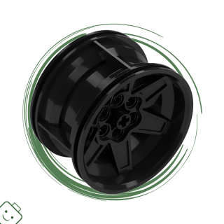 LEGO® dílek Wheel 56mm D. x 34mm Technic Racing Medium, 6 Pin Holes / 15038