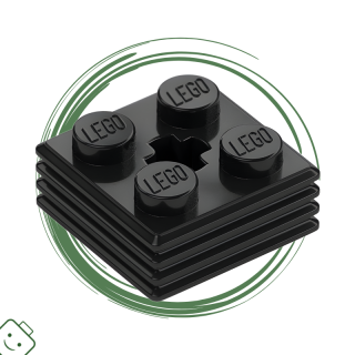 LEGO® dílek Brick, Modified 2 x 2 x 2/3 Ribbed with Axle Hole / 71752