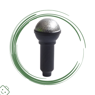 LEGO® dílek Minifigure, Utensil Microphone with Silver Top Half Screen Pattern / 90370pb05