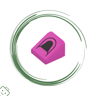 LEGO® dílek Slope 30 1 x 1 x 2/3 with Black Curved Headrest Hole Pattern / 54200pb134