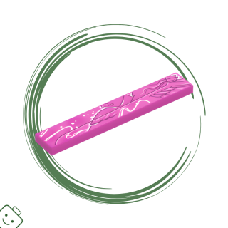 LEGO® dílek Tile 1 x 6 with White, Magenta and Bright Pink Female Lower Face, Feathers, Curved Lines and Dots Pattern Model Left Side / 6636pb372L