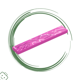 LEGO® dílek Tile 1 x 6 with White, Magenta and Bright Pink Female Lower Face, Feathers, Curved Lines and Dots Pattern Model Right Side / 6636pb372R