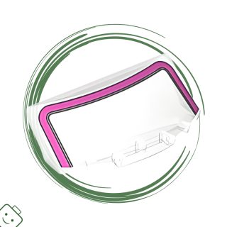 LEGO® dílek Windscreen 3 x 6 x 1 1/3 Curved with Dark Pink and Light Bluish Gray Windshield Frame Pattern / 7304pb01