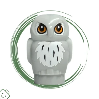 LEGO® dílek Owl, Small with Orange Eyes and White and Black Feathers Pattern / 3753pb02