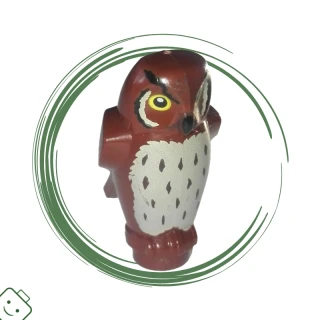 LEGO® dílek Owl, Angular Features with Black Beak, Yellow Eyes, and Tan Chest Feathers Pattern (HP Pigwidgeon) / 92084pb01