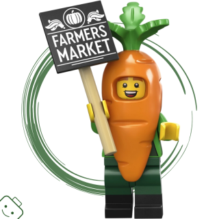 LEGO® minifigurka 24. série Maskot v podobě mrkve (Carrot Mascot) / 71037 col24-4