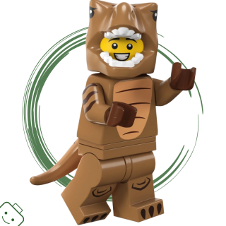 LEGO® minifigurka 24. série Fanoušek v kostýmu T-rexe (T-Rex Costume Fan) / 71037 col24-6